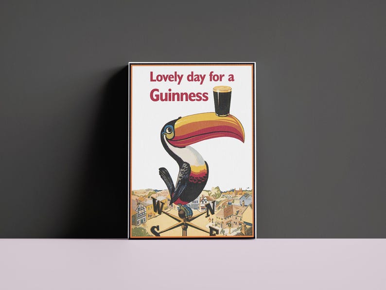 Vintage Guinness Beer Poster, Lovely Day for Guinness Canvas Wall Art, Guinness Vintage Advertising Poster, Beer Poster for Man Cave image 3