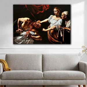 Judith Beheading Holofernes Wall Art, Judith Beheading Holofernes Print, Painting of the Biblical Episode by Caravaggio, Caravaggio Poster