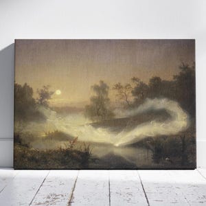 Dancing Fairies Painting Print, Swedish Painter August Malmström Canvas Wall Art, Fine Art Print, Museum Quality Canvas, Romantic Landscape