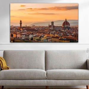 Florence City Wall Art, A Window to Florence Wall Art, City of Love Canvas Print, Florence City Poster, Sunset at Florence, Wall Decor Idea