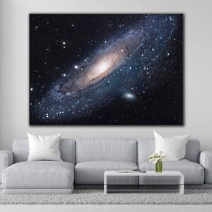 Andromeda Galaxy Canvas Wall Art, Breathtaking Canvas of Milky Way and Andromeda Galaxy, Space Wall Art for Your Home, Andromeda Poster