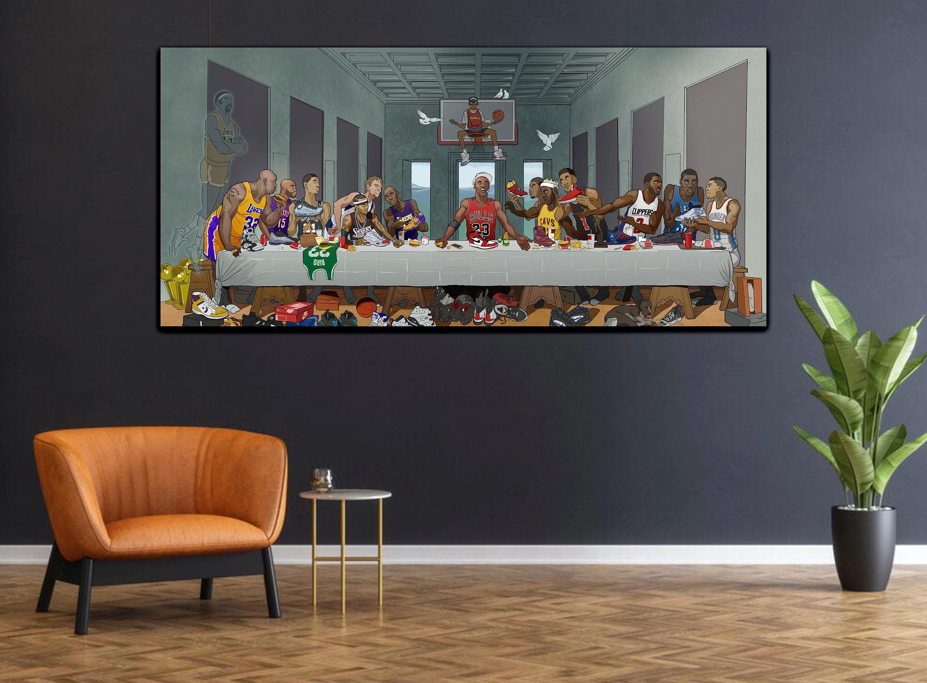 Basketball Superstars's Last Supper Canvas Wall Art, the Ultimate ...