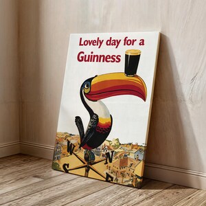 Vintage Guinness Beer Poster, Lovely Day for Guinness Canvas Wall Art, Guinness Vintage Advertising Poster, Beer Poster for Man Cave image 5