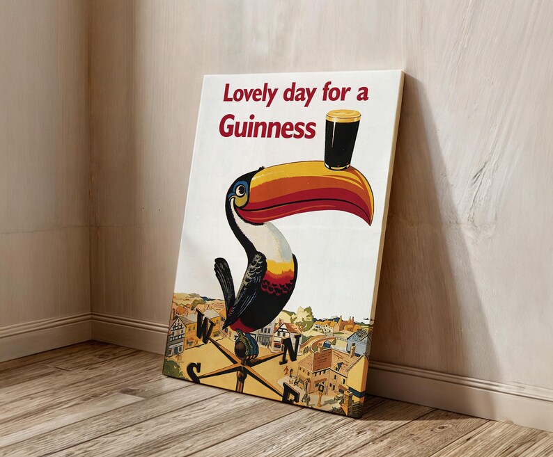 Vintage Guinness Beer Poster, Lovely Day for Guinness Canvas Wall Art, Guinness Vintage Advertising Poster, Beer Poster for Man Cave image 5