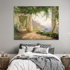 View to the Amalfi Coast by Carl Frederik Aagaard, Fine Art Print, Museum Quality Canvas Print, Amalfi Coast Beauty Wall Decor Idea image 4