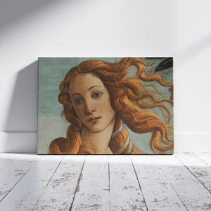 Arte mural de El nacimiento de Venus, lienzo listo para colgar de El rostro de Venus, póster de El rostro de Venus de la pintura de El nacimiento de Venus, idea de decoración del hogar
