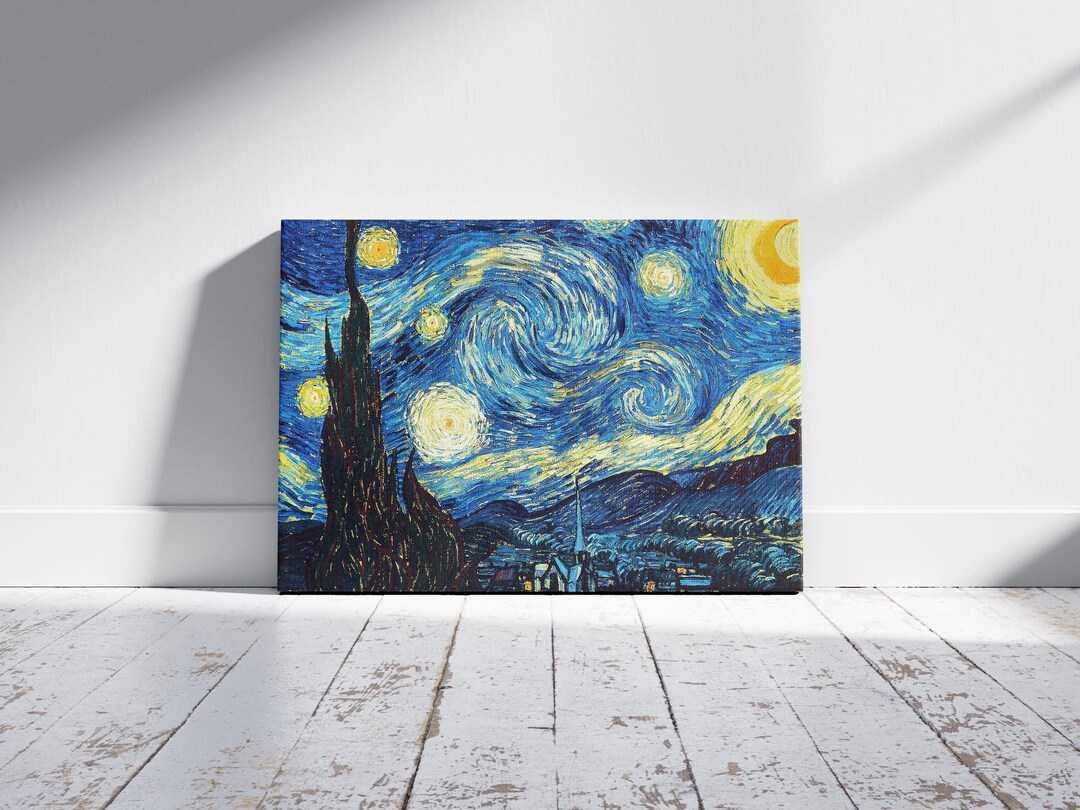 Starry Night by Vincent Van Gogh Wall Art, Starry Night Ready to Hang ...