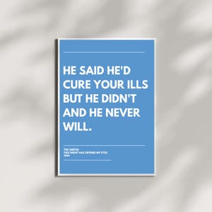 The Smiths Lyric Art Print: This Night Has Opened My Eyes Poster