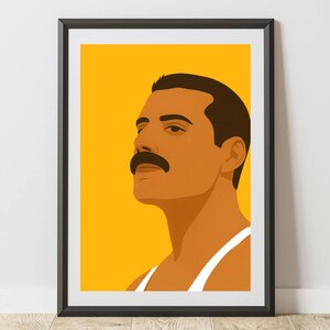 Freddie Mercury Inspired | Premium Art Print | Minimalist Music Poster | Queen | Wall Art