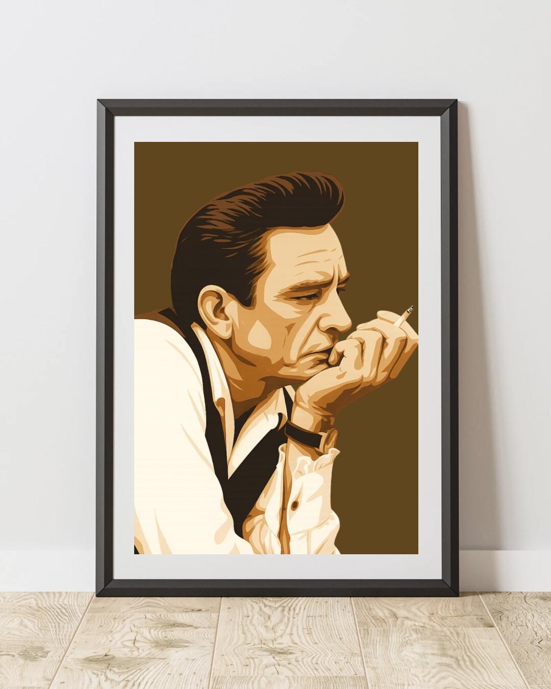 Johnny Cash Inspired | Premium Art Print | Pop Art Music Poster | Man ...