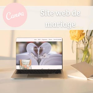 Canva Wedding Website Template - Customizable Modern Wedding Website - Elegant Digital Invitations to Share