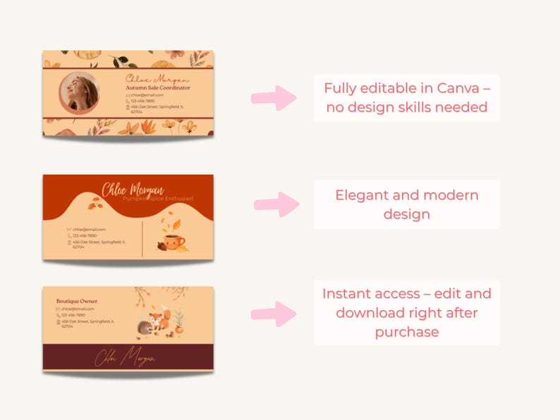 Fall Email Signature Design Cozy Autumn Email Signature Template Bundle - Pack of 6 Designs ...