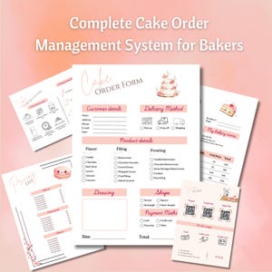 Bakery Business Bundle | 30+ Canva Templates | Cake Order Form, Invoice, Pricing List, Thank You Card & More | Printable Kit for Bakers