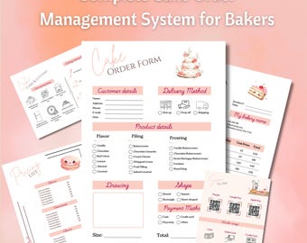 Bakery Order Form Template Bundle for Bakers | Invoice & Cake Order Form | Editable Bakery Business Canva Templates