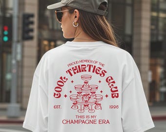 Personalisiertes 30. Camiseta Geburtstag Club, Cool Thirties Club, camiseta Champagne Era Est 1996, Geschenkidee für Freundin oder Schwester