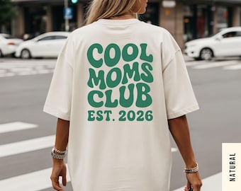 Personalisiertes Cool Moms Club Shirt, Besondere Geschenkidee  zum Muttertag, Geschenk von Tochter oder Sohn, Mama T-Shirt, Y2K, Backprint