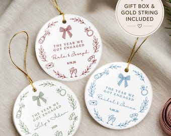 Personalized Engagement Ornament, Custom Engagement Gift For Couple, Bride To Be Gift, Newly Engaged Keepsake Gift With Name, Future Mrs