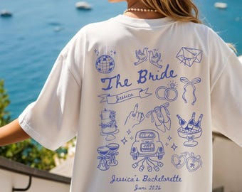 Camiseta JGA Personalisiert, Junggesellinnenabschied Shirt für Braut, Bachelorette Outfit für Frauen von Trauzeugin, Team Bride, Hochzeit