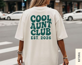 Cool Aunt Club Shirt, Personalisierte Geschenkidee Für Tante, Geschenk für Patentante, Schwangerschaft verkünden, Du wirst Tante, Schwester