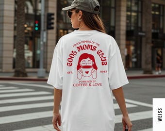 Personalisiertes Cool Moms Club Shirt, Mama Kaffee T-Shirt, Besonderes Geschenk zum Muttertag, Geschenkidee von Tochter oder Sohn, Y2K