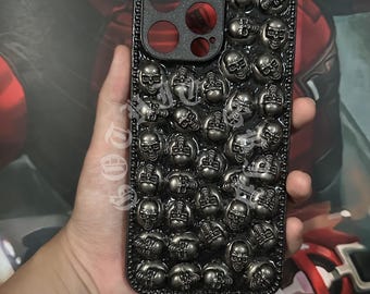 Gothic Skull Grip Phone Case, Punk Y2K Style