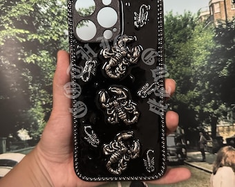 Gothic Scorpion Phone Case, Punk Y2K Style, Custom Galaxy Z Flip