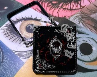 Gothic Luminous Bat Hinge Protection Phone Case, Custom Galaxy Z Flip Motorola Razr Ultra Plus