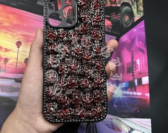 Gothic Blood Skull Phone Case, Punk Y2K Style, Custom Galaxy Z Flip
