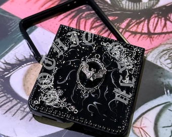 Gothic Luminous Bat Hinge Protection Phone Case, Custom Galaxy Z Flip Motorola Razr Ultra Plus