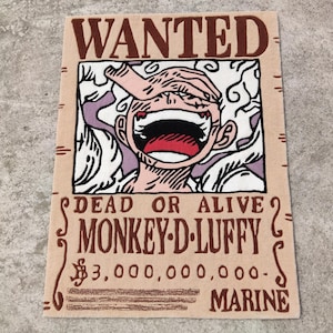 Anime-Inspired Wanted Poster Tufted Rug | Handmade Wool Carpet | Fan Art Home Décor