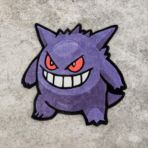 Custom Handmade Purple Ghost-Inspired Hand Tufted Rug | Cool Anime Floor Art | Gamer Room Decor | Gifts for Anime Fans