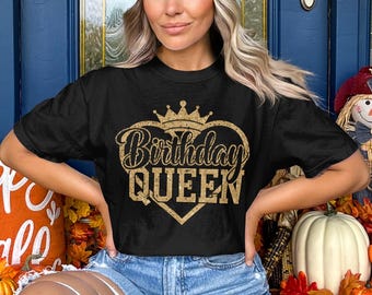Reina del cumpleaños SVG PNG: Diseño de camiseta de fiesta, archivo de corte Cricut