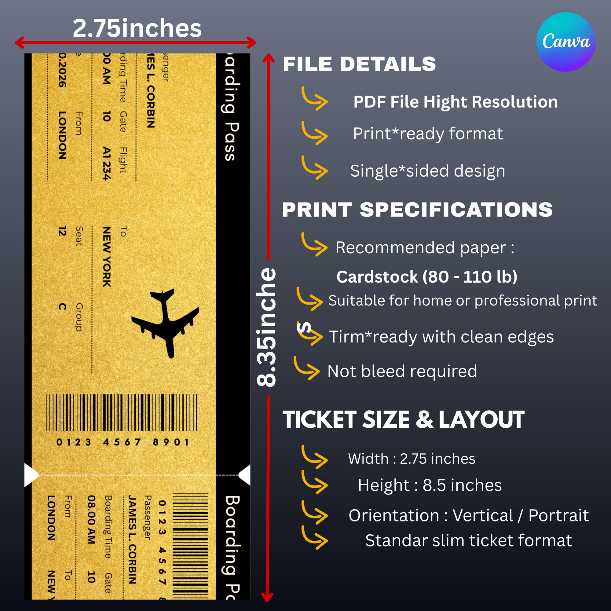 Editable Surprise Trip Ticket, Surprise Boarding Coupon Pass, Event ...