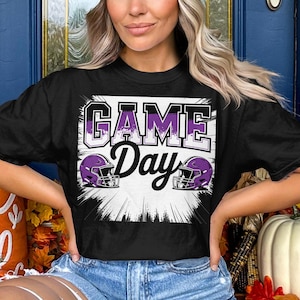Purple Leopard Football PNG SVG: Retro Coquette Bow Game Day (Digital Download)