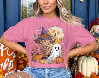 Highland Cow Ghost, Herbst Halloween PNG SVG (Digitaler Download)
