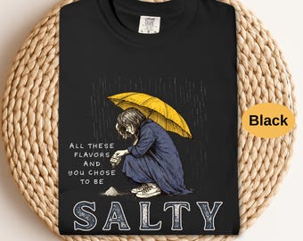 Salty Girl Tee Comfort Woman's Vintage Colors T-Shirt, Funny Graphic Shirt, Retro Sarcastic Shirt, Gift for Her, Women's Statement Tee