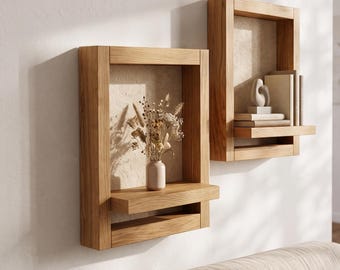 Estante para plantas, estantes de pared flotantes, estructura de soporte de madera para plantas