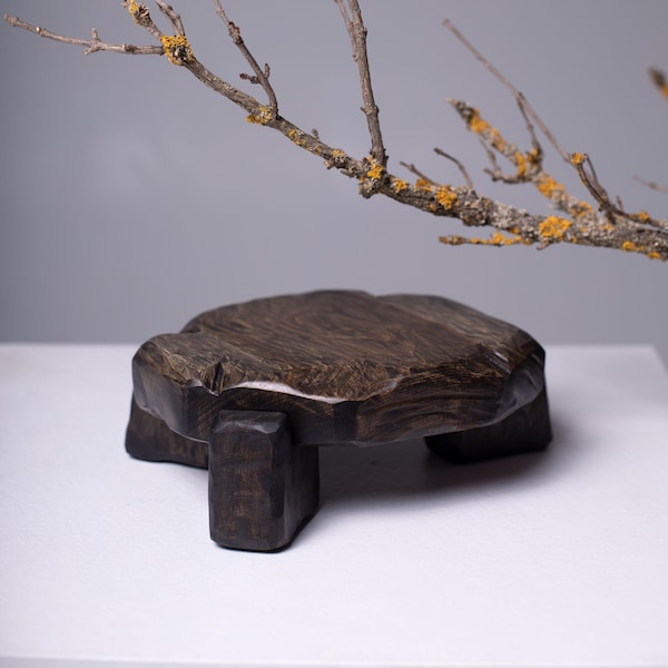 Handmade wooden stand, rustic plant riser, garden pedestal, indoor home decor gift