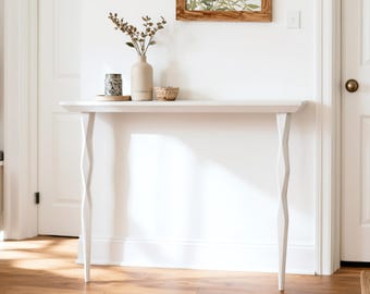 Mesa consola de roble – Mesa estrecha para recibidor, mesa auxiliar de madera para sofá o sala de estar