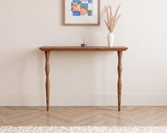 Mesa auxiliar estrecha para sofá / Consola de roble para colocar detrás del sofá / Muebles para salas de estar pequeñas