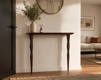 Consola estrecha para recibidor / Mesa de pasillo de roble macizo / Mesa auxiliar minimalista para sala de estar