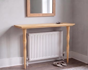 Estante para cubrir el radiador, mesa consola de madera, muebles para recibidor estrecho, almacenamiento para pasillo, decoración minimalista para el hogar
