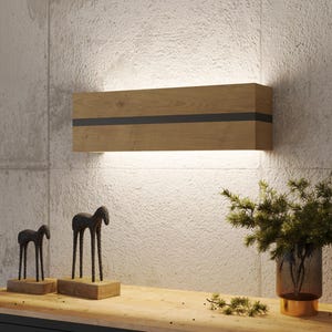 Wandleuchte, Holzwandleuchte, Holzleuchte, LED-Wandleuchte, LED-Wandleuchte, Naturholzlampe, rustikale Beleuchtung, Leuchte