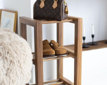 Banco de madera para guardar zapatos, zapatero para entrada, decoración rústica