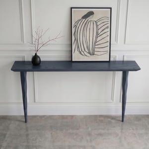 Tavolino consolle da posizionare dietro il divano / Tavolino sottile in rovere massello per divano / Mobile stretto per soggiorno, ideale per piccoli spazi