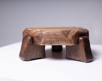 Pedestal de madera hecho a mano / Soporte rústico para plantas, decoración de granja