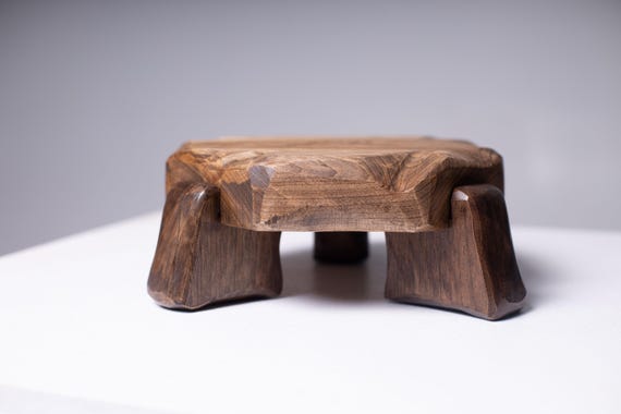 Handmade Wood Pedestal | Rustic Plant Stand, Farmhouse Decor