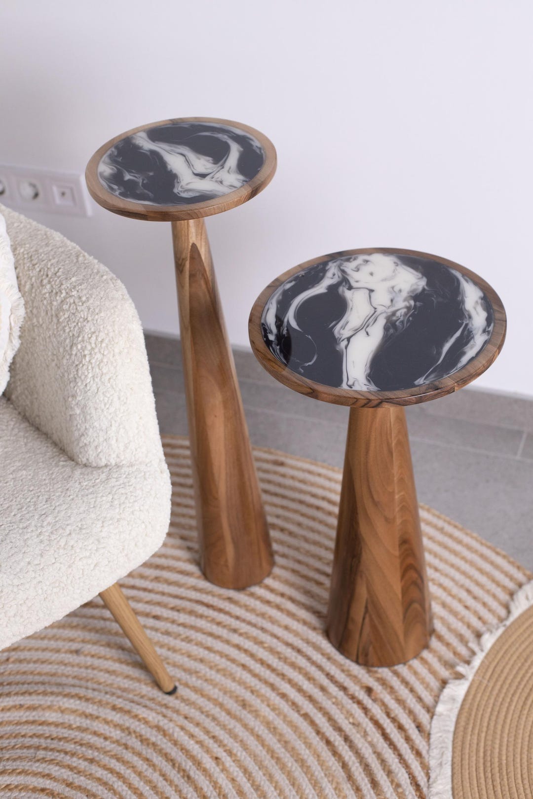 Handmade Solid Wood Pedestal Tables, Tall Round Display Stand - Etsy
