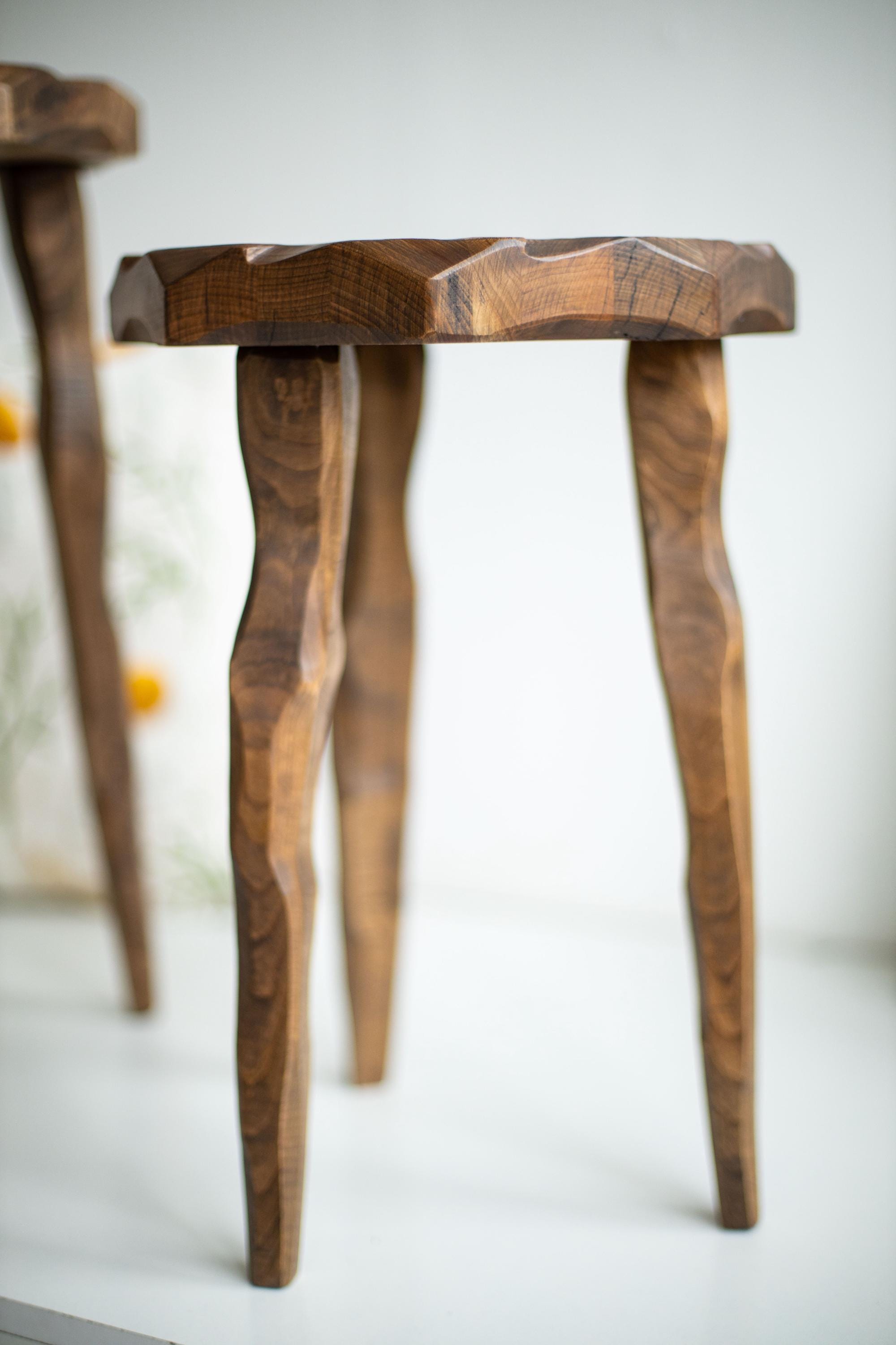 Rustic Wood Stool, Handmade Step Platform, Round Pedestal Stand - Etsy