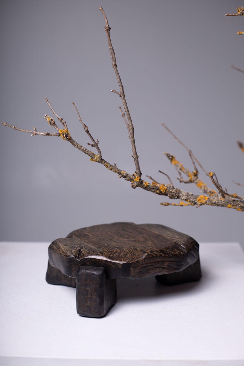 Handmade wooden stand, rustic plant riser, garden pedestal, indoor home decor gift